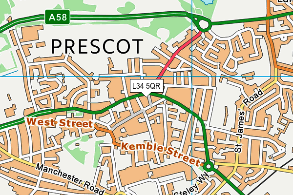 L34 5QR map - OS VectorMap District (Ordnance Survey)