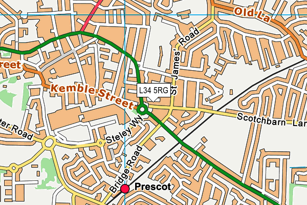 L34 5RG map - OS VectorMap District (Ordnance Survey)