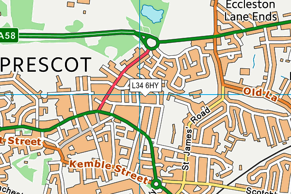 L34 6HY map - OS VectorMap District (Ordnance Survey)