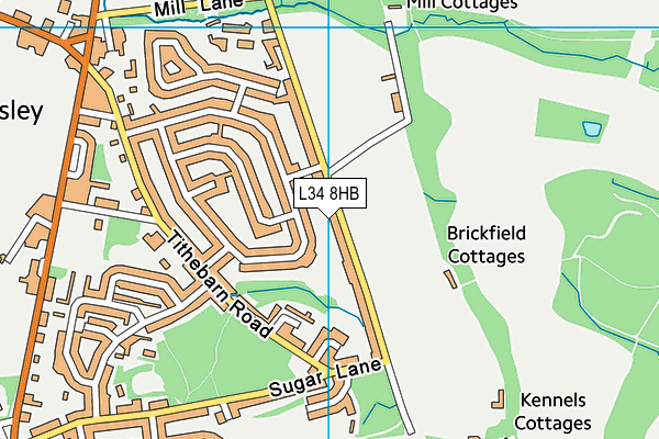 L34 8HB map - OS VectorMap District (Ordnance Survey)