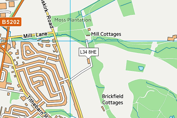 L34 8HE map - OS VectorMap District (Ordnance Survey)