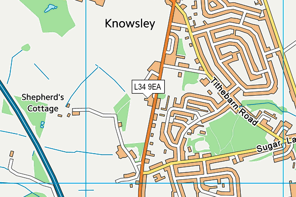 L34 9EA map - OS VectorMap District (Ordnance Survey)