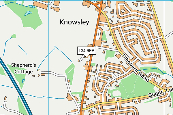 L34 9EB map - OS VectorMap District (Ordnance Survey)