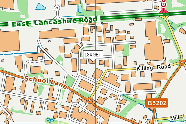 L34 9ET map - OS VectorMap District (Ordnance Survey)