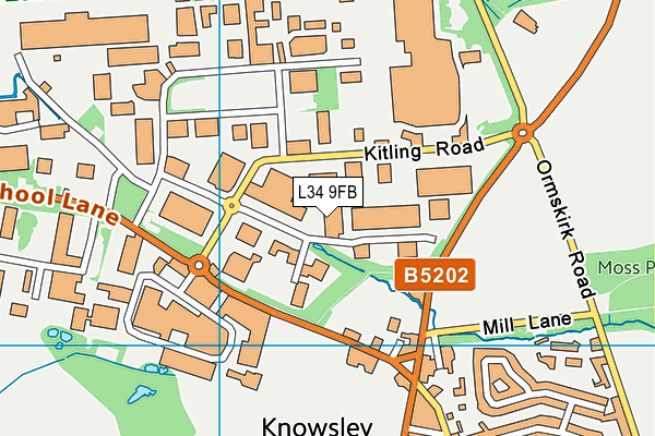 L34 9FB map - OS VectorMap District (Ordnance Survey)