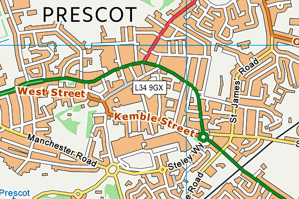 L34 9GX map - OS VectorMap District (Ordnance Survey)