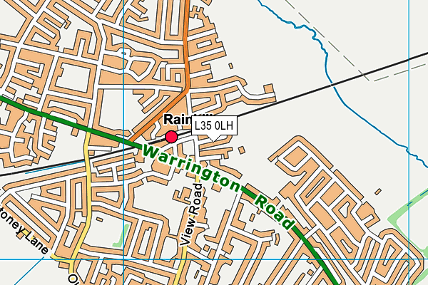 Rainhill Recreation Club map (L35 0LH) - OS VectorMap District (Ordnance Survey)