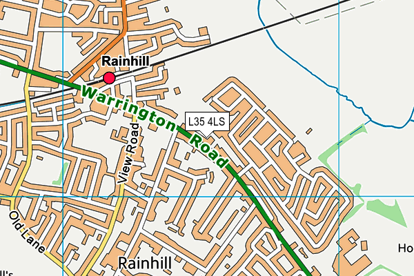 Rainhill Ex-services Club  map (L35 4LS) - OS VectorMap District (Ordnance Survey)
