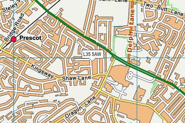 L35 5AW map - OS VectorMap District (Ordnance Survey)