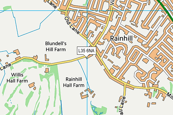 Blundells Hill Golf Club map (L35 6NA) - OS VectorMap District (Ordnance Survey)