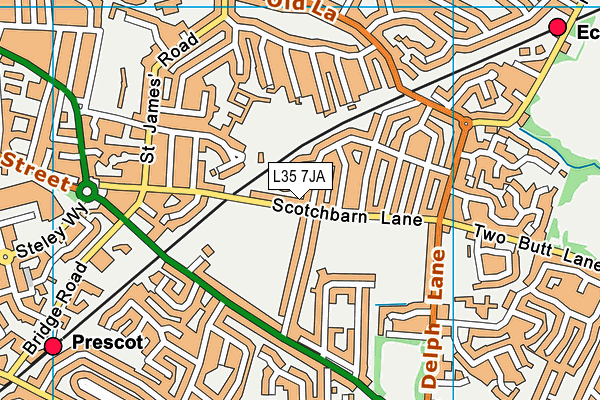 L35 7JA map - OS VectorMap District (Ordnance Survey)