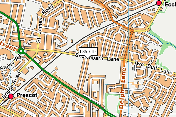 St. Edmund Arrowsmith Catholic High School (Closed) map (L35 7JD) - OS VectorMap District (Ordnance Survey)
