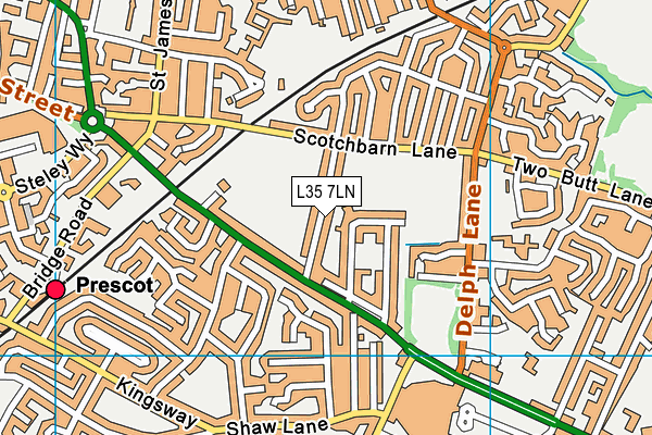 L35 7LN map - OS VectorMap District (Ordnance Survey)