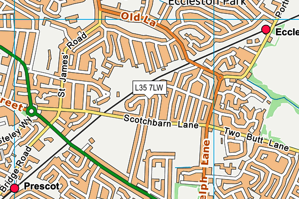 L35 7LW map - OS VectorMap District (Ordnance Survey)