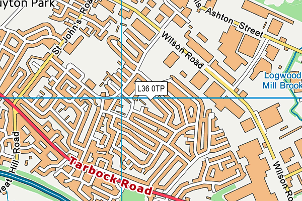 Cowper Way Amenity Space map (L36 0TP) - OS VectorMap District (Ordnance Survey)