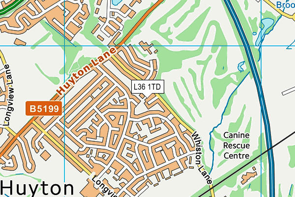 L36 1TD map - OS VectorMap District (Ordnance Survey)