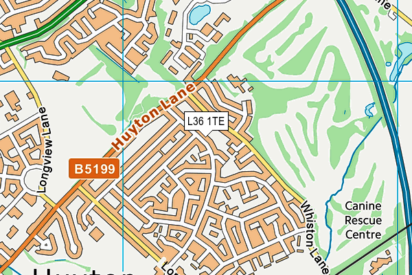 L36 1TE map - OS VectorMap District (Ordnance Survey)