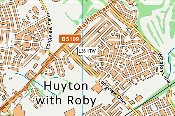 L36 1TW map - OS VectorMap District (Ordnance Survey)