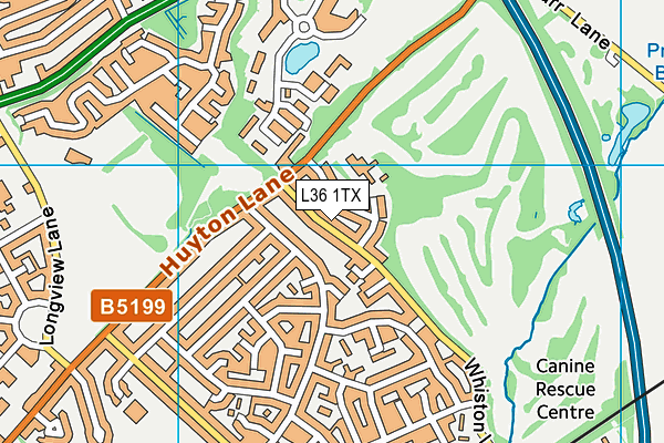 L36 1TX map - OS VectorMap District (Ordnance Survey)