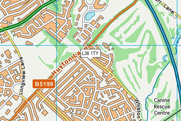 L36 1TY map - OS VectorMap District (Ordnance Survey)