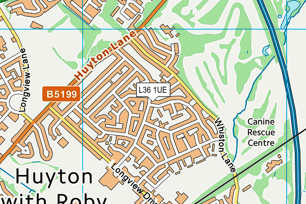 L36 1UE map - OS VectorMap District (Ordnance Survey)