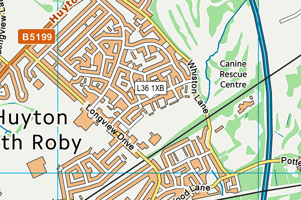 L36 1XB map - OS VectorMap District (Ordnance Survey)