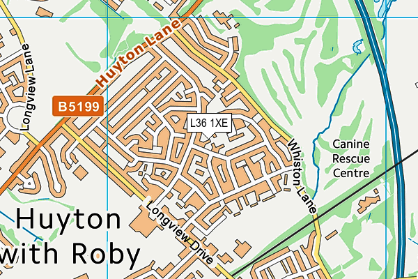 L36 1XE map - OS VectorMap District (Ordnance Survey)