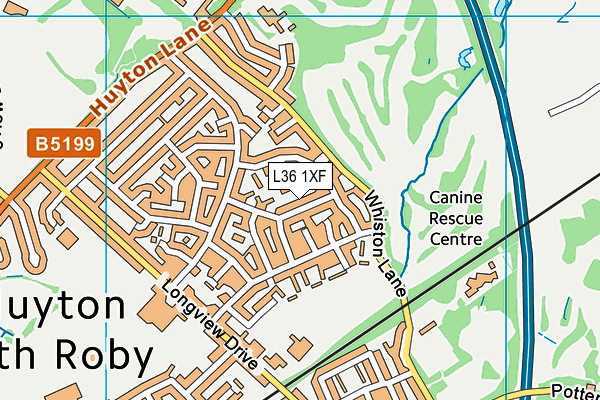 L36 1XF map - OS VectorMap District (Ordnance Survey)