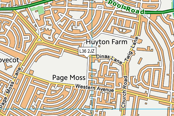 L36 2JZ map - OS VectorMap District (Ordnance Survey)