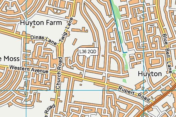 L36 2QD map - OS VectorMap District (Ordnance Survey)
