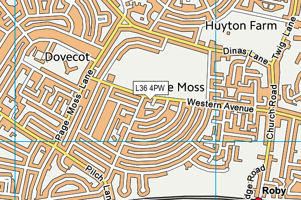 L36 4PW map - OS VectorMap District (Ordnance Survey)