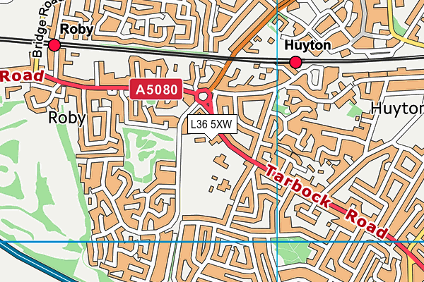 Blacklow Brow School map (L36 5XW) - OS VectorMap District (Ordnance Survey)