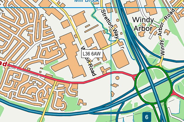 L36 6AW map - OS VectorMap District (Ordnance Survey)