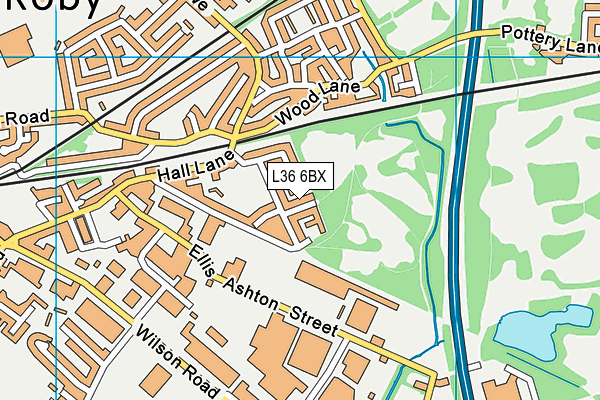 L36 6BX map - OS VectorMap District (Ordnance Survey)