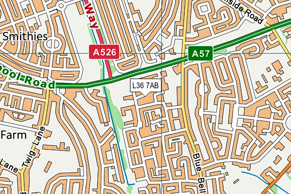 L36 7AB map - OS VectorMap District (Ordnance Survey)