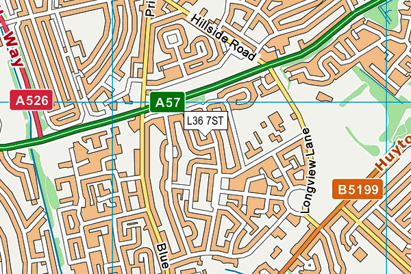 L36 7ST map - OS VectorMap District (Ordnance Survey)
