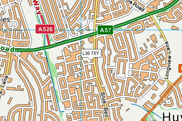 L36 7XY map - OS VectorMap District (Ordnance Survey)