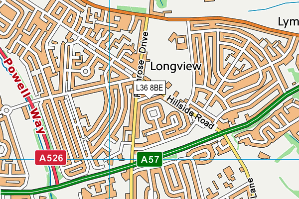 L36 8BE map - OS VectorMap District (Ordnance Survey)
