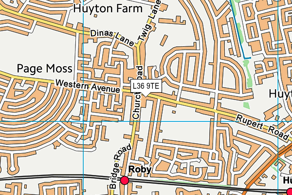 L36 9TE map - OS VectorMap District (Ordnance Survey)