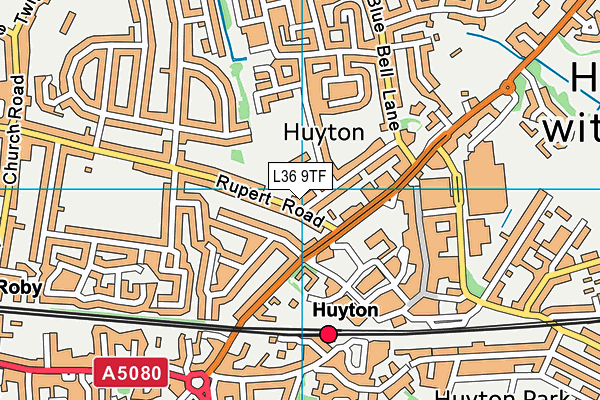 Huyton With Roby Church of England Primary School map (L36 9TF) - OS VectorMap District (Ordnance Survey)