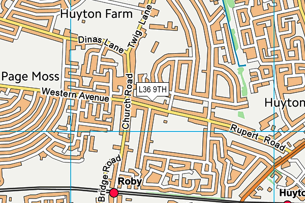 L36 9TH map - OS VectorMap District (Ordnance Survey)
