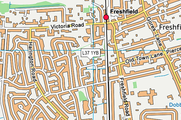 L37 1YB map - OS VectorMap District (Ordnance Survey)