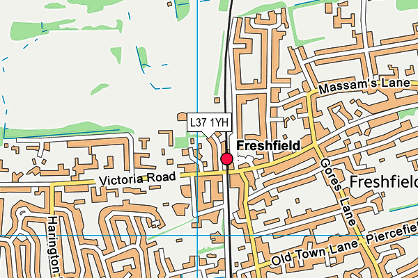 L37 1YH map - OS VectorMap District (Ordnance Survey)