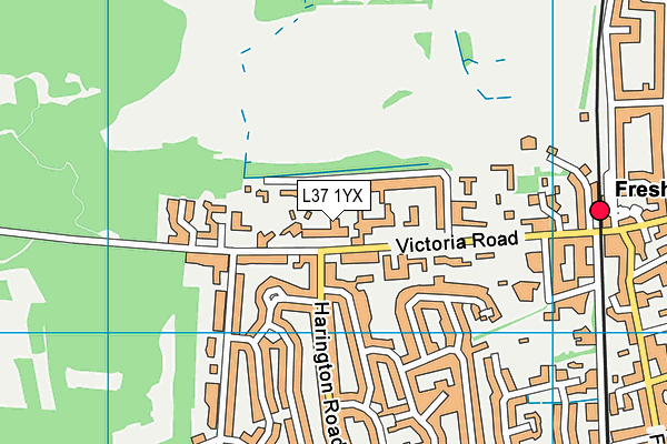 L37 1YX map - OS VectorMap District (Ordnance Survey)