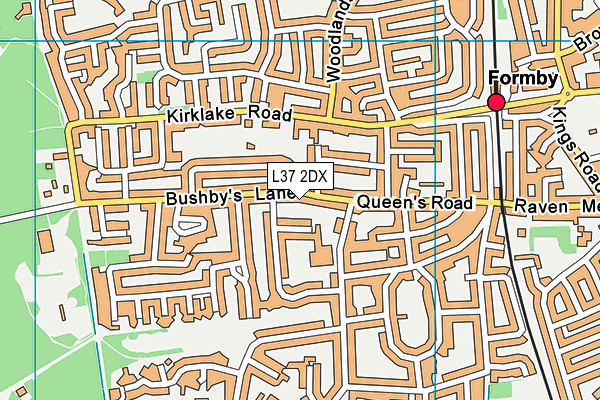 L37 2DX map - OS VectorMap District (Ordnance Survey)