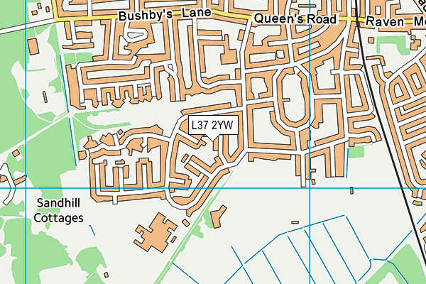 L37 2YW map - OS VectorMap District (Ordnance Survey)