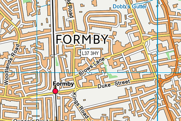Brows Lane (Formby Fc) (Closed) map (L37 3HY) - OS VectorMap District (Ordnance Survey)