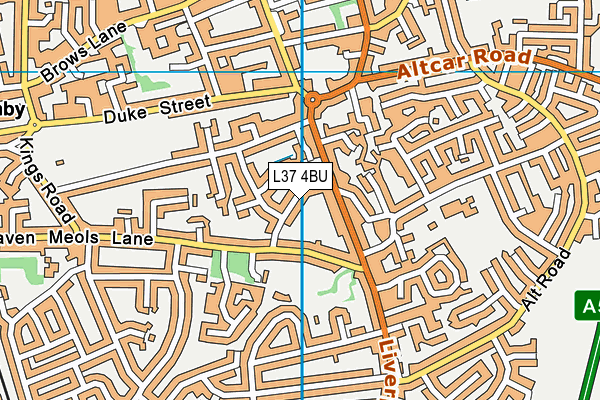 L37 4BU map - OS VectorMap District (Ordnance Survey)