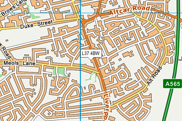 L37 4BW map - OS VectorMap District (Ordnance Survey)