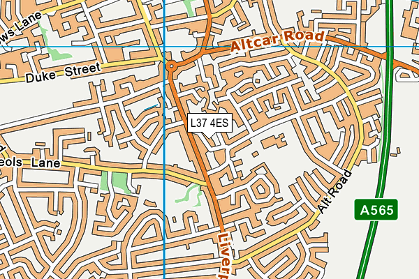 L37 4ES map - OS VectorMap District (Ordnance Survey)